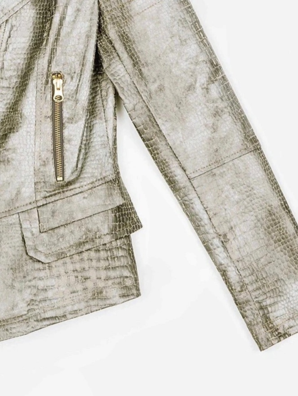 Clara Sunwoo Liquid Leather Textured Biker Jacket - NWOT - Picture 5 of 10